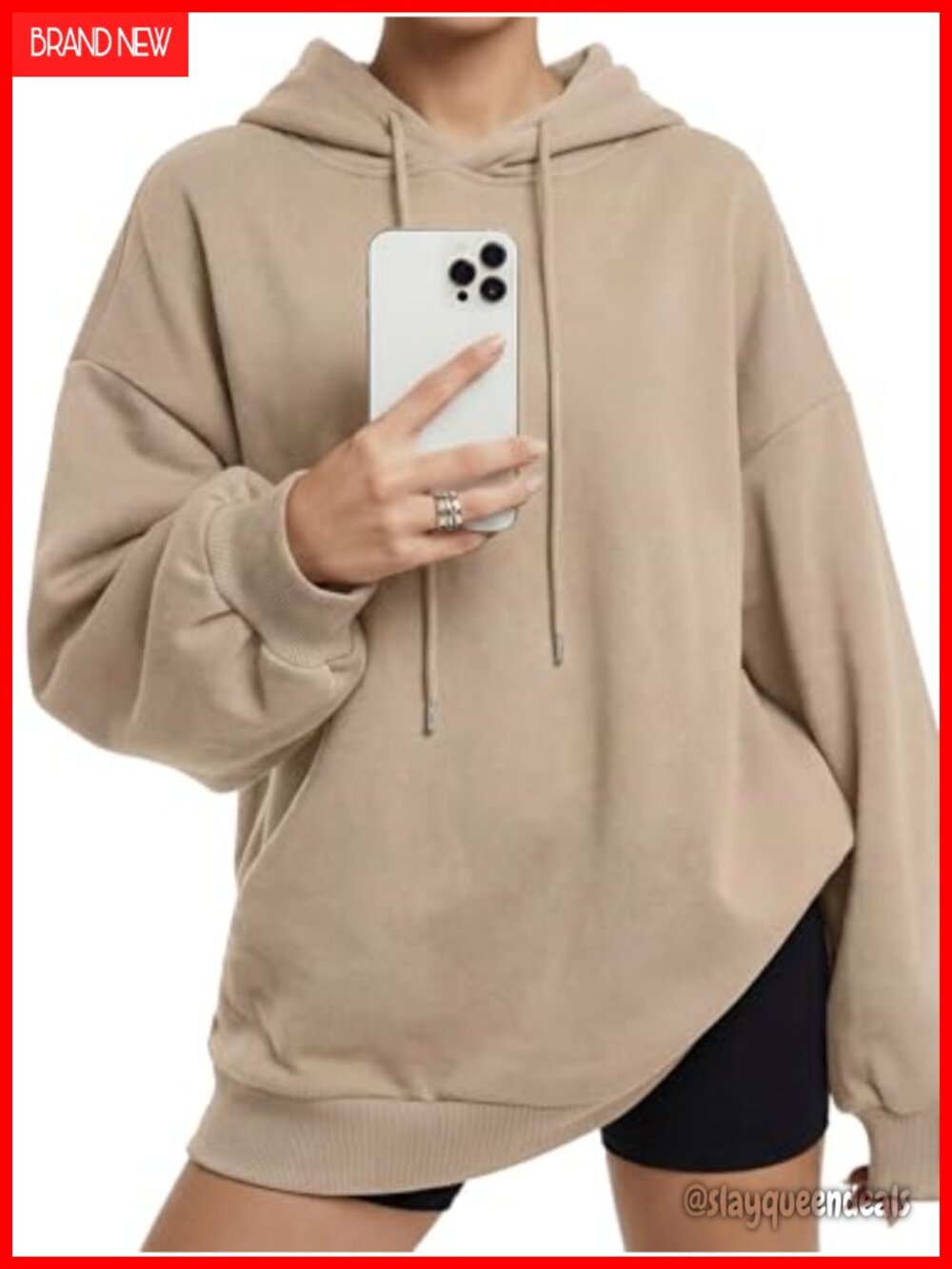 Fleece Lined Oversized Pullover Hoodie Women's Fall Casual Sweatshirt